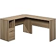 Sauder Beginnings Corner Desk, L-Shaped with File Drawer, Home Office Desk - Summer Oak Finish