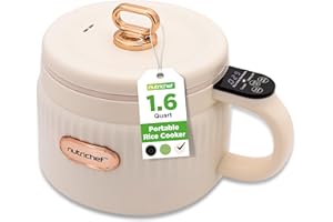 NutriChef 1.6 QT Rice Cooker & Food Steamer – 6-in-1 Touch Display Multi-Cooker for Rice, Soup, Stew, Porridge, Noodles & Hot