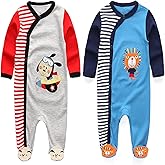 MAMIMAKA Baby and Toddler Footed One-Piece Romper Jumpsuit Cotton Baby Clothes Play Infant Girls Boys Newborn Outfits