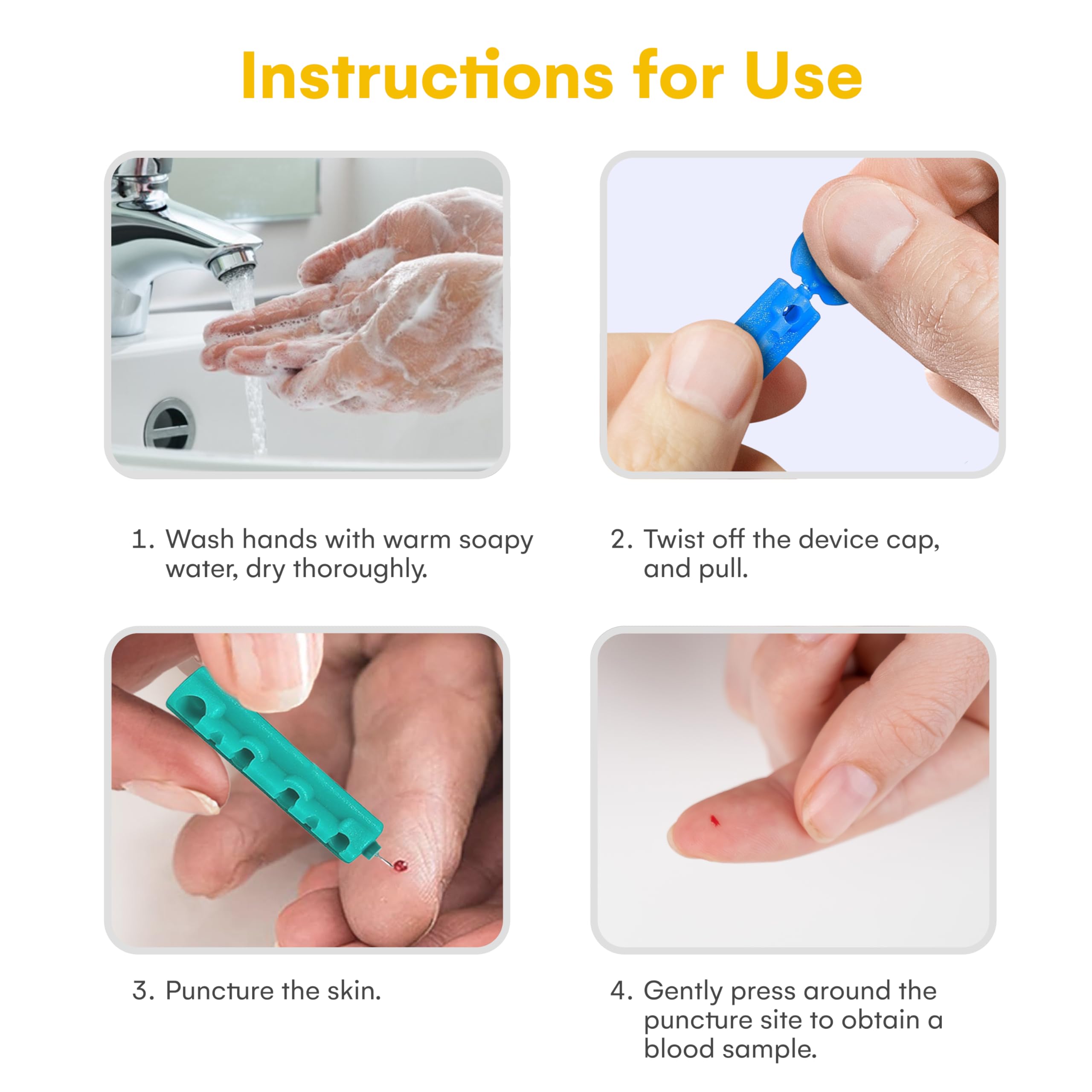Lancets for Diabetes Testing - 30 Gauge Diabetic Lancets for Blood Testing and Glucose Testing - Fits Most Lancing Devices - Sterile, Single Use 30g Blood Sugar Lancets - Multicolored - 200 Count