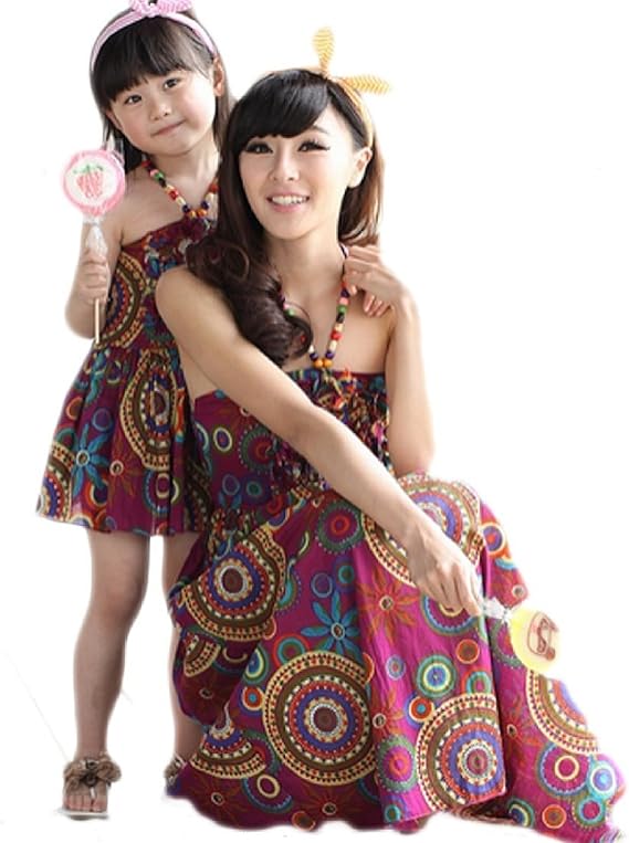 Amazon ベルク Veluc レディース キッズ 女の子 ワンピース Aライン 大きいサイズ ひざ丈 ミモレ マキシ丈 スカート 花柄 親子 お揃い ペアルック リンク 大人上品 90 110 M L パープルl オリジナルメッセージカードセット ワンピース チュニック 通販