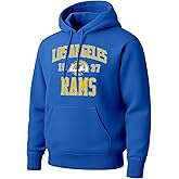 Hybrid Sports NFL - Los Angeles Rams - Established - Men's and Women's Pullover Hooded Fleece Sweatshirt - Size Medium - Royal Blue