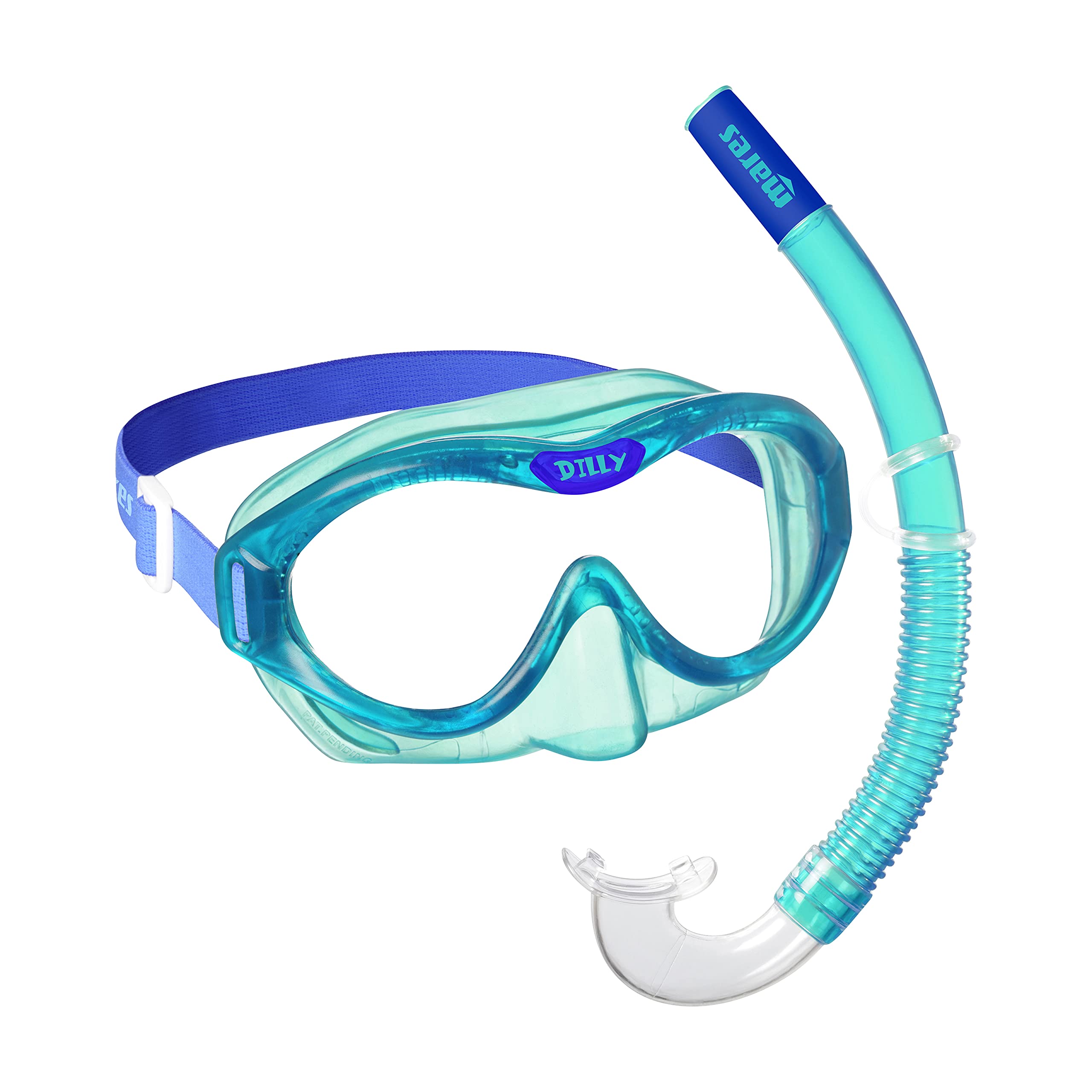 Mares Aquazone Combo Dilly, Mask and Mouthpiece Combo - Unisex, Blue/Water, 4-7 Years