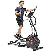 Sunny Health &amp; Fitness Smart Upright Elliptical Machine with Pulse Sensor | Full Body Workout, Adjustable Magnetic Resistance, Low Impact, Dual Handlebar, Digital Monitor, App Connectivity