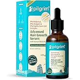 Pilgrim Advanced Hair Growth Serum with Redensyl 3%, Anagain 4% & Baicapil | Hair Fall Control & Regrowth | Korean Black Rice | For Men & Women, 1.69 Fl Oz (50ml)