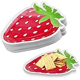 LLHQAMT Strawberry Shape Plates, Delicate And Lovely, Strawberry Party Decorations Suitable For Party, Baby Birthday Use(32 sets)