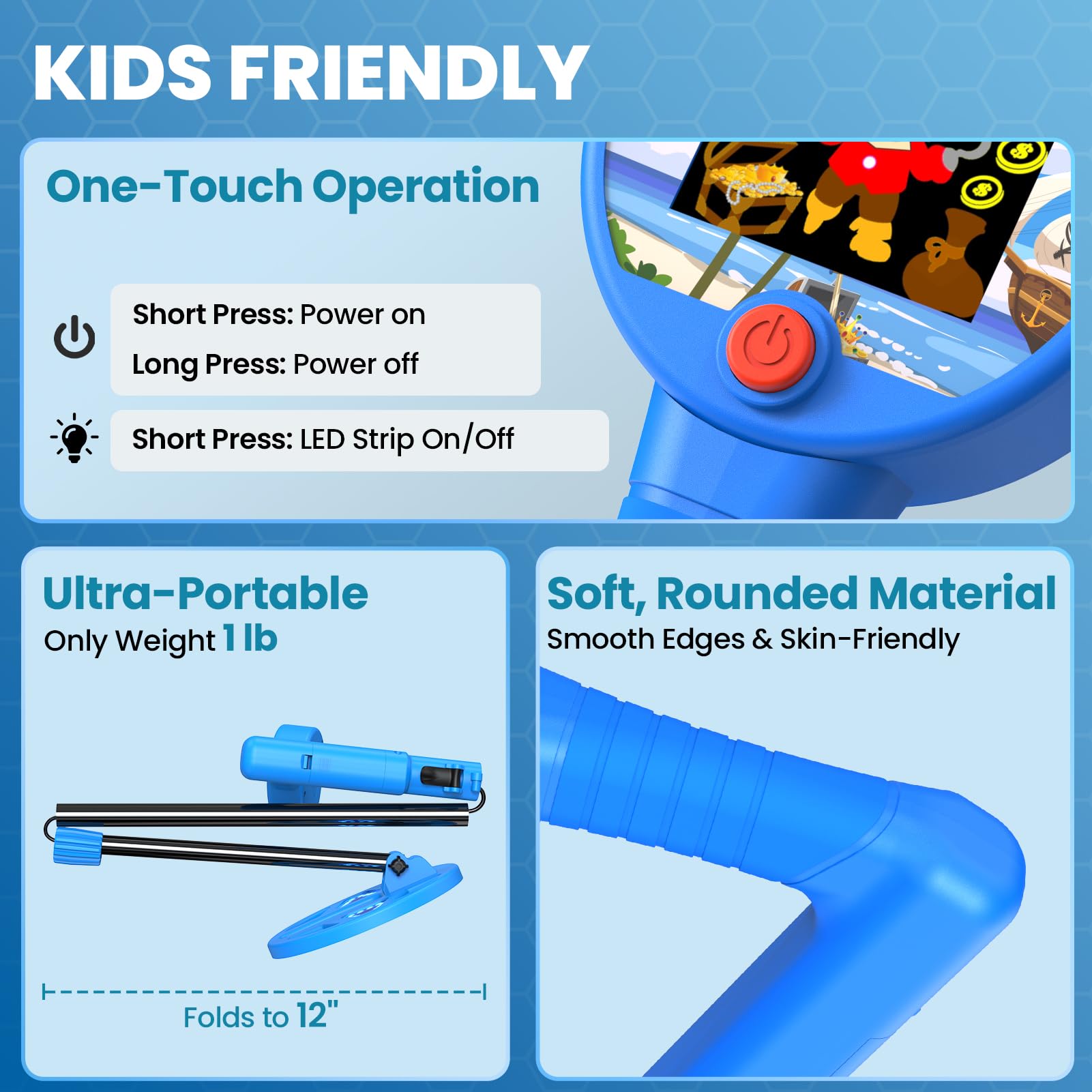 DR.ÖTEK Metal Detector for Kids – Innovative Color LCD Display, 6.7