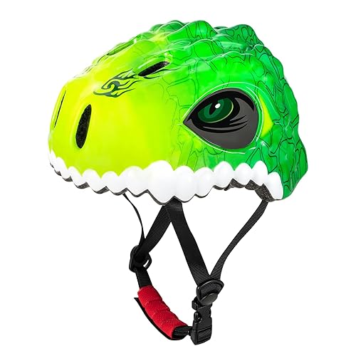 Favoto Kids Children Bike Helmet - Toddler Dinosaur Cycling Bikes Helmet Breathable Green Adjustable Helmet for Boys and Girls