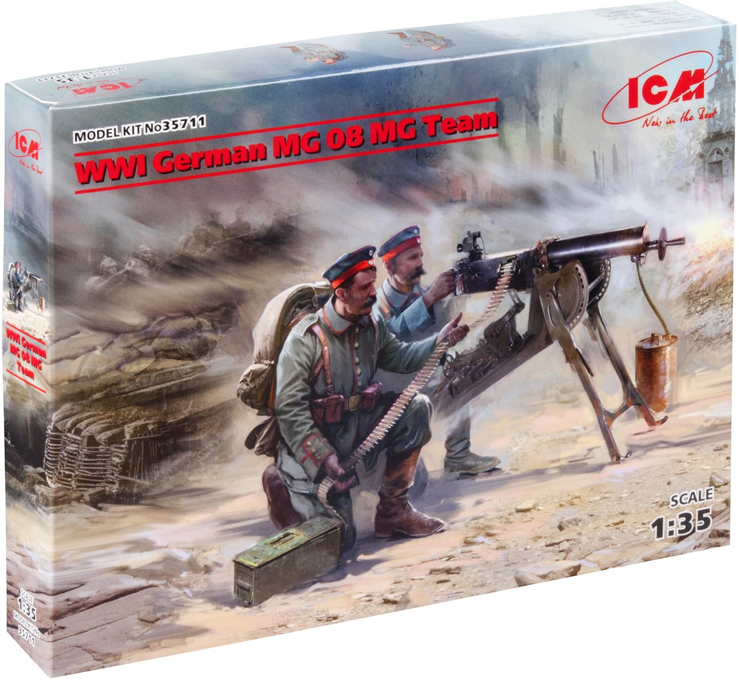 ICM ICM35711 1:35-WWI German MG08 MG Team (2 figures)