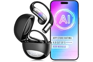 VEGAMILE AI Translation Earbuds Real Time with 5 Powerful AI Assistants, 2025 New Ultra-Light Translator Earbuds with 6 Modes, 144 Languages, Voice & Video Call, Ideal for Travel, Business, Learning (Black)