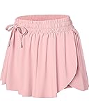 Wsirmet Women's Pink 2-in-1 Butterfly Athletic