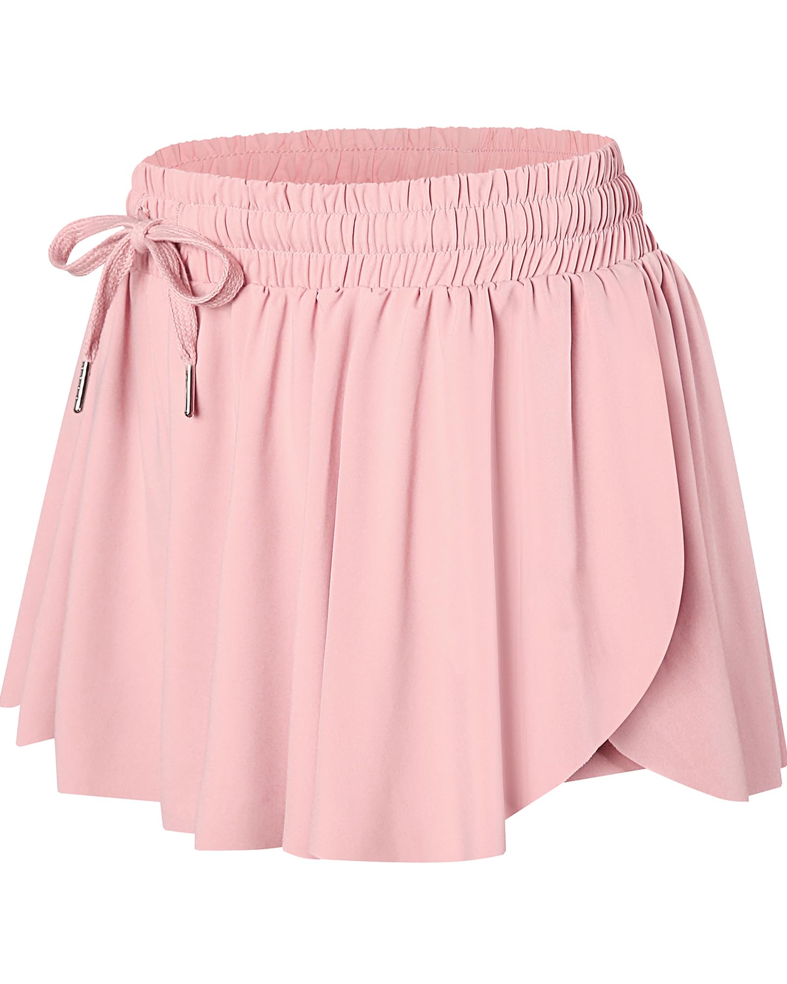 Wsirmet Women's Pink 2-in-1 Butterfly Athletic