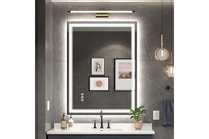 Ratsamee 24x32 Inch Led Mirror for Bathroom with Front Light and Backlit, Dimmable Anti Fog Wall Bathroom Mirror with Led Lights, Water Proof, Decor Vanity Mirror