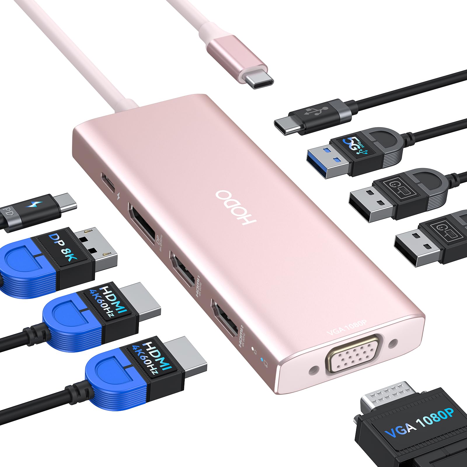 USB C Docking Station Dual Monitor for HP,Laptop Docking Station 3 Monitors