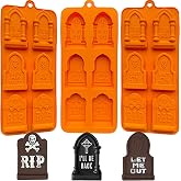 Halloween Chocolate Mold Tombstone Shaped Silicone Candy Mold RIP Gravestone Ice Cube Mold for Chocolate Candy Jello Soap Cake Cupcake Decoration