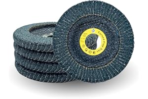 WA GRINDER WA 5PCS - 4 1/2" x7/8", Premium VSM Zirconia 60#, Curved Edge Flap Disc for Fillet Weld, Curve Radial Type, Angle Grinder Sanding Disc, High Density Abrasive Flap Wheels, 4 1/2 Inch GRIT 60