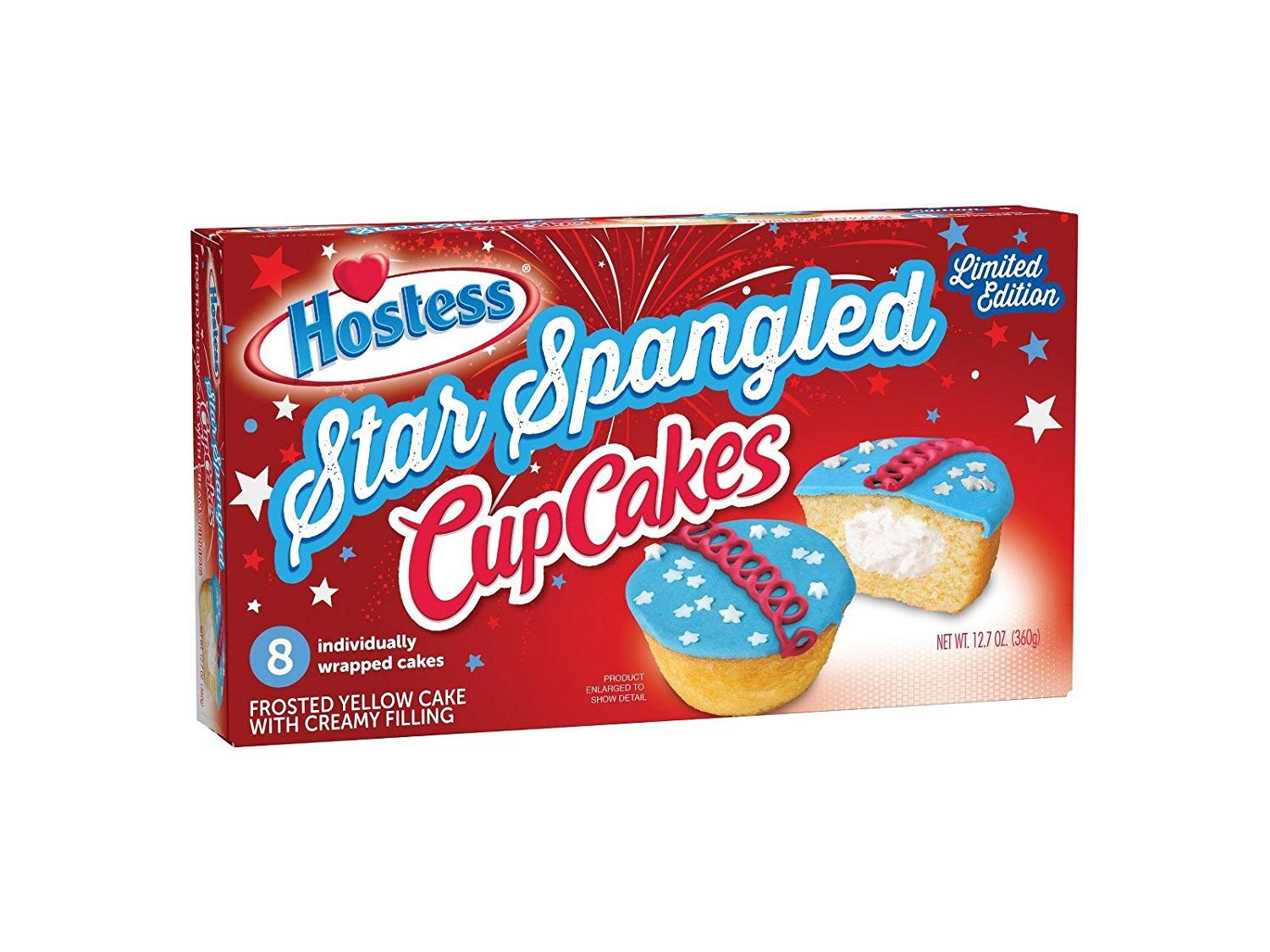 Hostess Star Spangled Cupcakes Limited Edition 8 Cakes 360g Cup