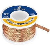 Essmtuin Solder Wick Braid 100Ft with Flux for Electronic, Desoldering Wick Braid Remover Solder, No-Clean Soldering Wick Used to Disassemble Electrical Components (WID 0.1in (2.5mm)