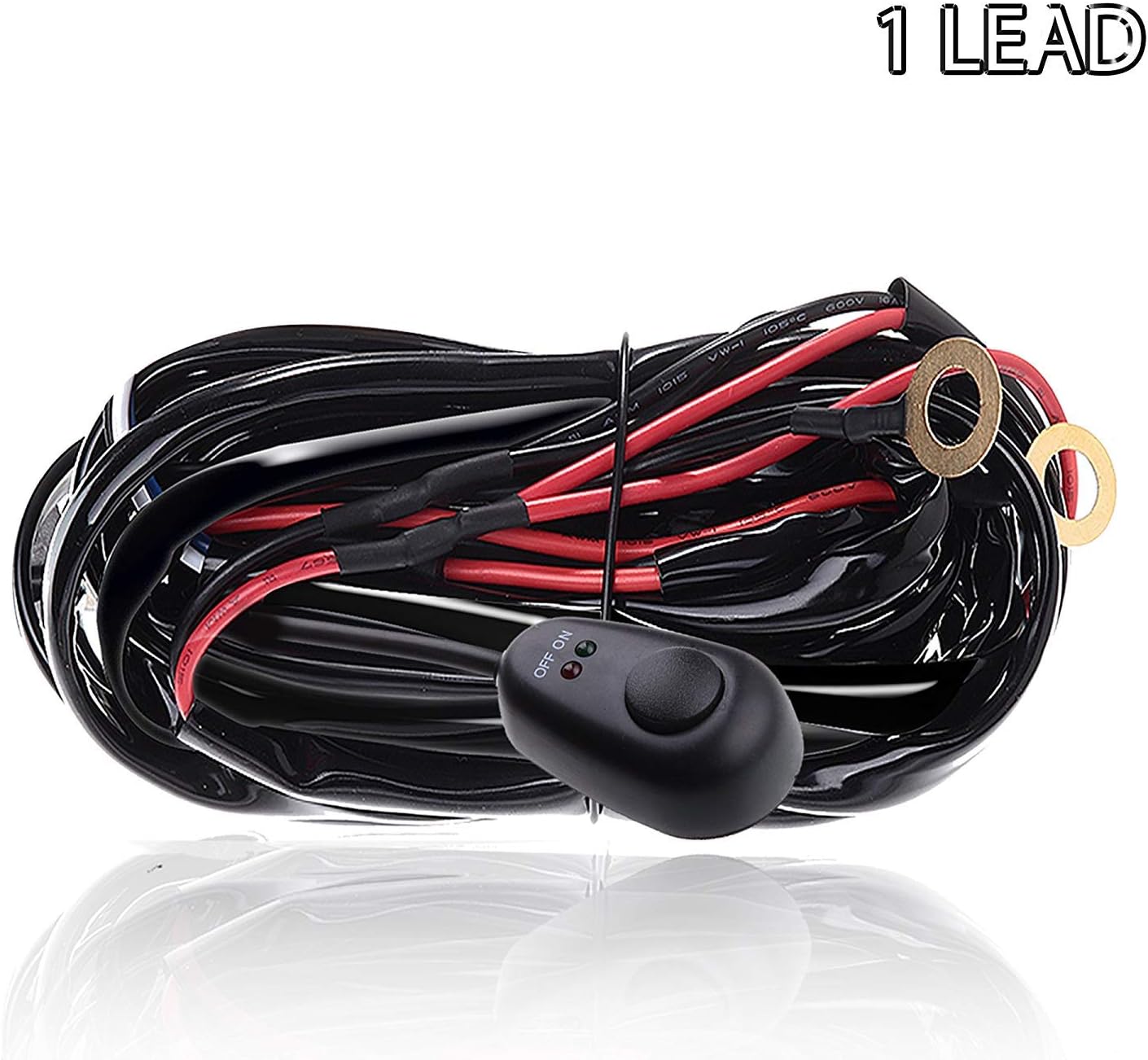 TURBOSII LED Light Bar Wiring Harness Kit 12V On Off Switch Power Relay