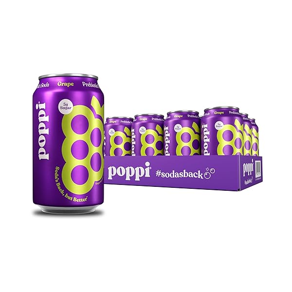 POPPI SPARKLING PREBIOTIC SODA BEVERAGE WITH APPLE CIDER...
