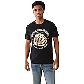 True Religion Men's Tiger Face Bling Short Sleeve Tee - Casual Graphic Crew Neck T-Shirt-Jet Black