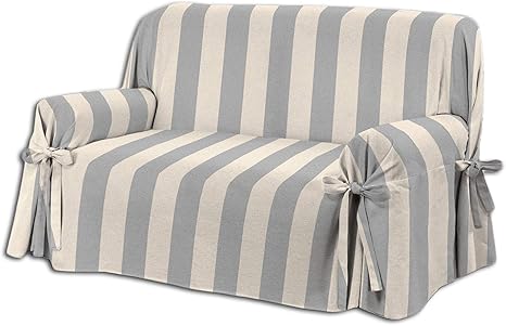Amazon De Homelife Sofabezug Beige Grau Couch Uberzug Weicher Sessel Sofa Uberzug Sofauberwurf Decke Gestreift Sofa Uberwurf Aus Angenehmer Baumwolle Schone Sofa Cover Abdeckung