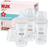 NUK Perfect Match Baby Bottles Set 3+ Months 260 ml Anti Colic Rainbow 3 Count