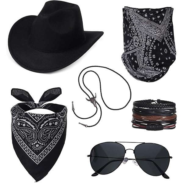 Amazon.com: Hercicy 4 Pcs Cowgirl Costume Set Cowboy Hat  display picture 1