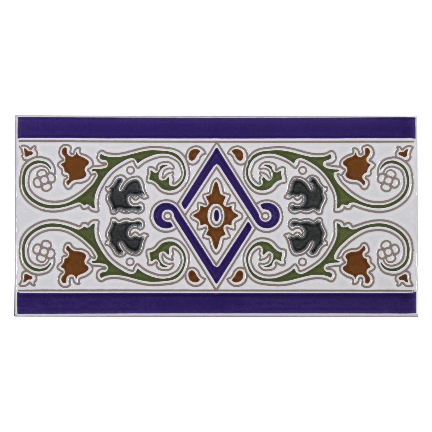 Orientalische Fliesenbordüre marokkanische Bordüre Rayhan 28 x 14 cm