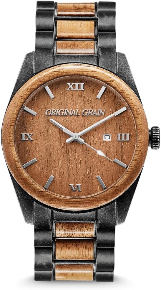 Original Grain Wood Watch | Classic Collection Analog Watch | Japanese Quartz Movement | Wood and Stainless Steel | 43MM