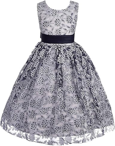 dark grey flower girl dress