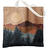 Veqzc Boho Tote Bag Aesthetic, Minimalist Abstract Boho Terracotta Sun Sunshine Canvas Tote Bag for Women