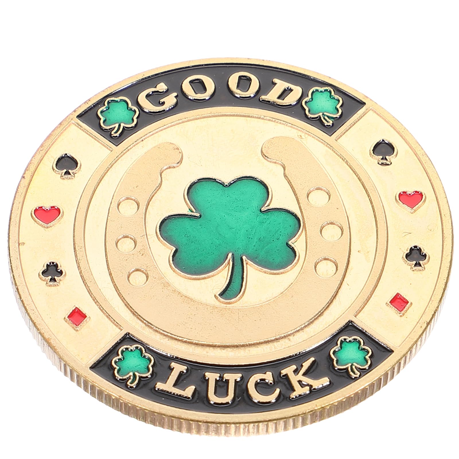 jojofuny Good Luck Poker Coin: Horseshoe Shamrock Poker Card Guard Coin Collectibles for Table Games, Collectible Las Vegas Good Luck for Party Decoration, Home Games
