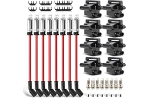 X4XZ UF271 Ignition Coils Pack & Double Iridium Spark Plugs & 10.2MM Spark Plug Wires for Chevy Avalanche Express Tahoe Silverado Suburban 1500 2500 3500/GMC Savana Sierra Yukon/Hummer H2 OEM# C1208 D581