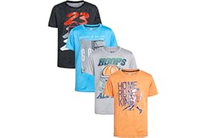 Pro Athlete Boys’ Athletic T-Shirt – 4 Pack Active Performance Dry-Fit Sports Tee (8-16)