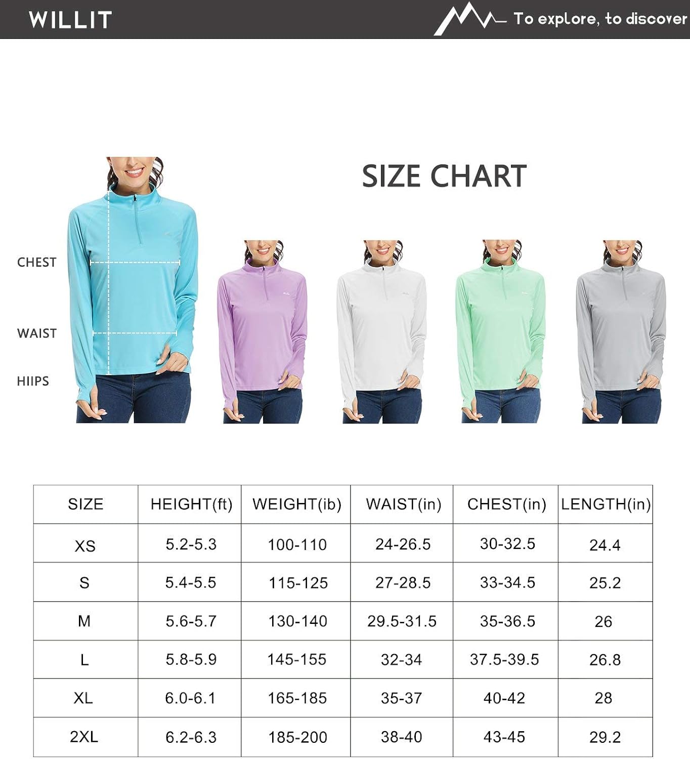 Willit Women's UPF 50+ Sun Protection Shirt Long Sleeve SPF Shirt Golf Running Hiking Tops Half-Zip Lightweight at  Women’s Clothing store