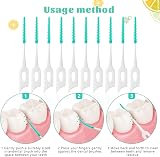 RAYITO 220 Pieces Interdental Brushes Silicone Green Dental Floss Picks view 4