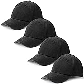 Geyoga 4 Pieces Washed Cotton Baseball Cap Adjustable Twill Plain Hat Unisex Baseball Cap Vintage Hat