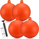 Threehoney 4 Pcs Inflatable Slalom Buoy Float PVC Boat Mooring Buoy Float Equipped with 1 Inflator and 3 Needles Boat Fenders Inflatable Anchor Ball Bumper for Docking Fishing Crab