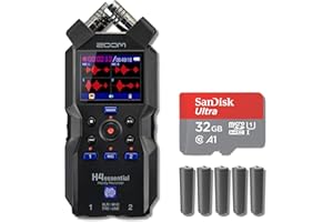 STREAMEYE Zoom H4essential 4-Track 32-Bit Float Portable Audio Recorder with 32GB microSD Card and AA Batteries