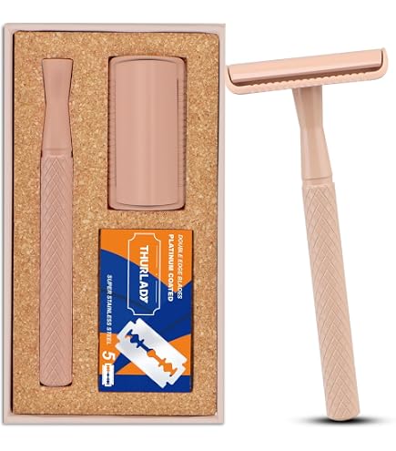 Krisp Shave Stainless Steel Double Edge Safety Razor For Men's Beard + 5 Blades | Gold