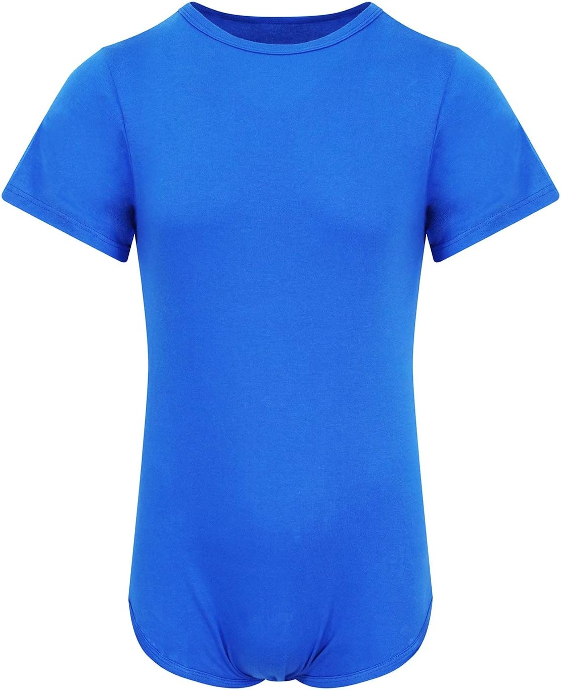 DrylifeAdult Short-Sleeved Unisex 95% Cotton Incontinence Bodysuit with Crotch Snaps - Blue (Medium)