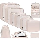 BAGAIL 6 Set/8 Set/10 Set Packing Cubes Various Sizes Packing Organizer for Travel Accessories Luggage Carry On Suitcase