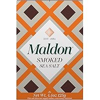 Maldon Salt, Smoked Sea Salt Flakes, 4.4 oz (125 g), Kosher, Natural, Gently Smoked Over Oak, Handcrafted, Gourmet, Pyramid C