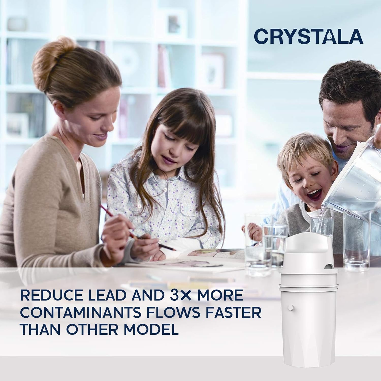 Crystala PPF900Z Pur Water Filter Replacement, Compatible with All Pur Pitchers and Dispensers, PPT700W, CR-1100C, DS-1800Z, and PPF900Z Pitcher Water Filter with Advance Filtration (3 Packs): Home & Kitchen