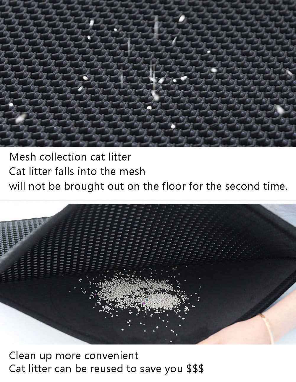 SPOMR Cat Litter Mat Litter XL Double Layer Honeycomb Cat and Dog Litter Trapper with Waterproof Base Layer/Large Litter Mat/EVA Foam Rubber - Cats Litter Mat for Litter Box（26x25 in）