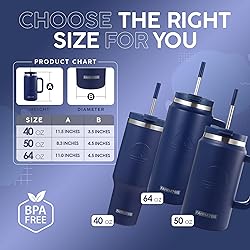 FAHRMOSIS 64 Oz Tumbler with Handle and Straw Half