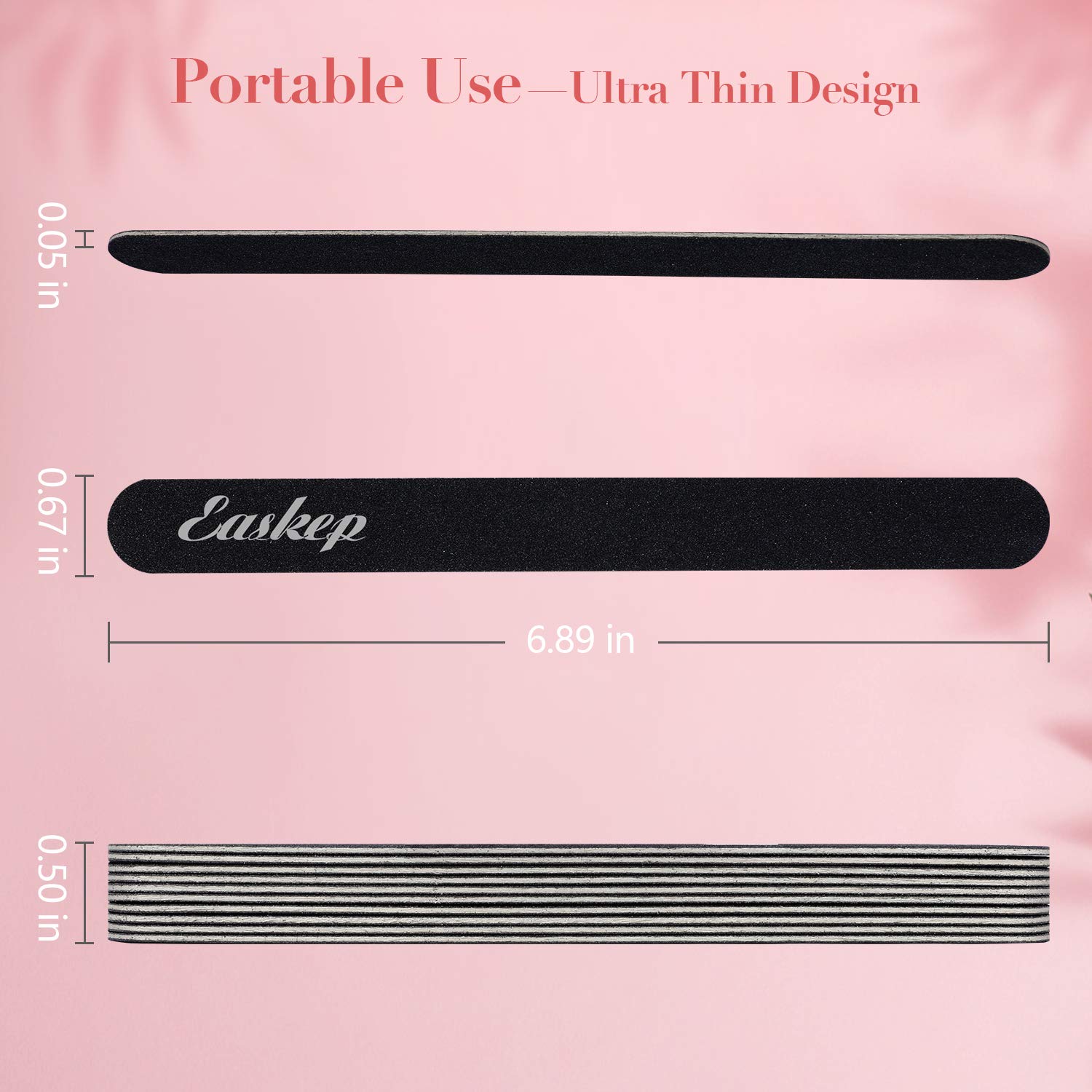 Nail Files, Easkep 10pcs 100 180 Grit Professional Double Sided New Wood Material Black Nail File Bulk for Natural And Acrylic Nails (Black) : Beauty
