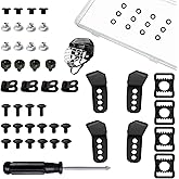 Fortunemee Universal Hockey Helmet Repair Kit, Ice Hockey Helmet Replacement Parts, Face Mask Cage Fix Kit, Includes Replacement J Clips, R Clips, Posts &amp; Bolts (US Standard), for Kids, Teens, Adults