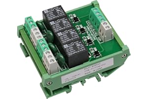 Good BNTai 4 Channel Relay Module 1 SPDT DIN Rail Mount 12VDC/AC Interface Relay Module (4Channel ACDC12V)
